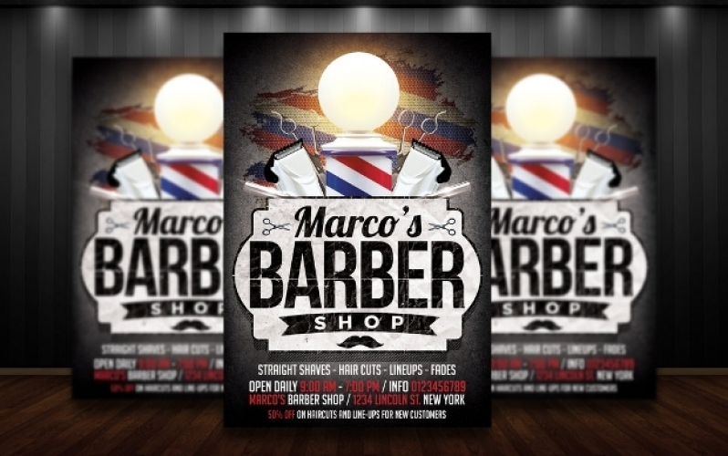 Folder para Barbearia Loja de Tremembé - Folder para Barbearia